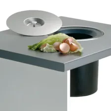 Afvalsysteem inbouw in het werkblad 