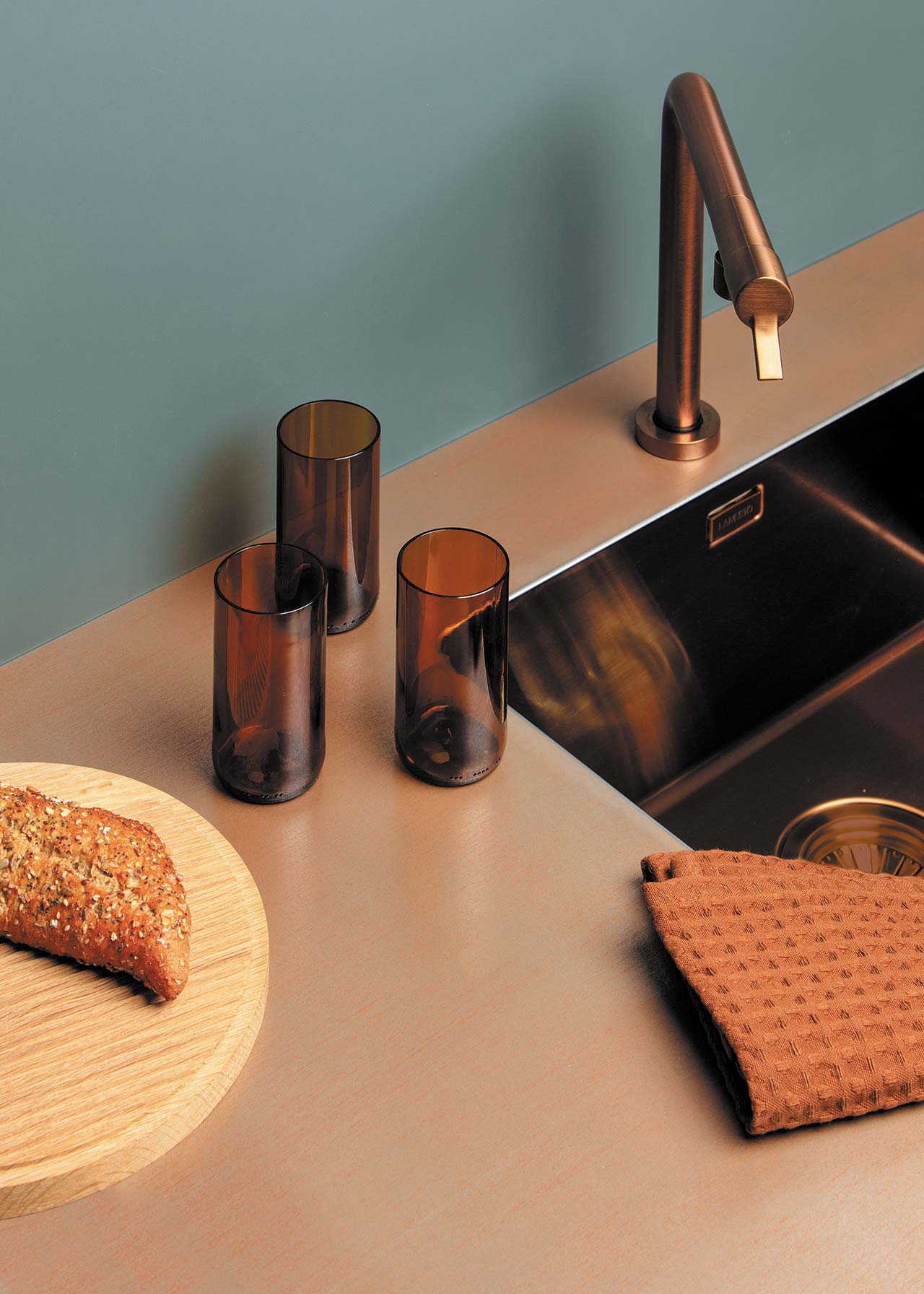 Inox werkblad Wheathered-Copper