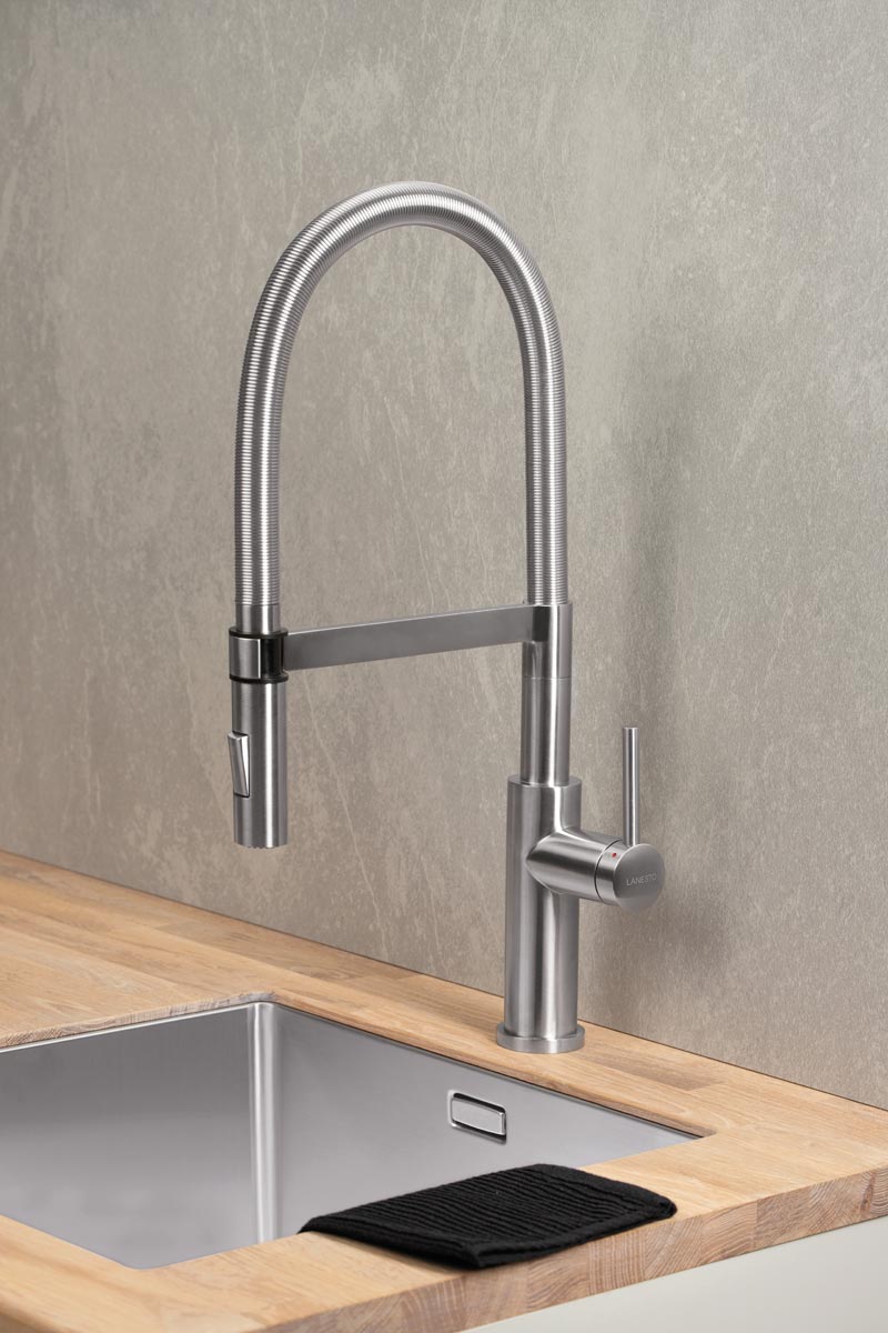 Met (uitrekbare) handdouche spoeldoucheLanesto-Exclusivo-Flex-Inox