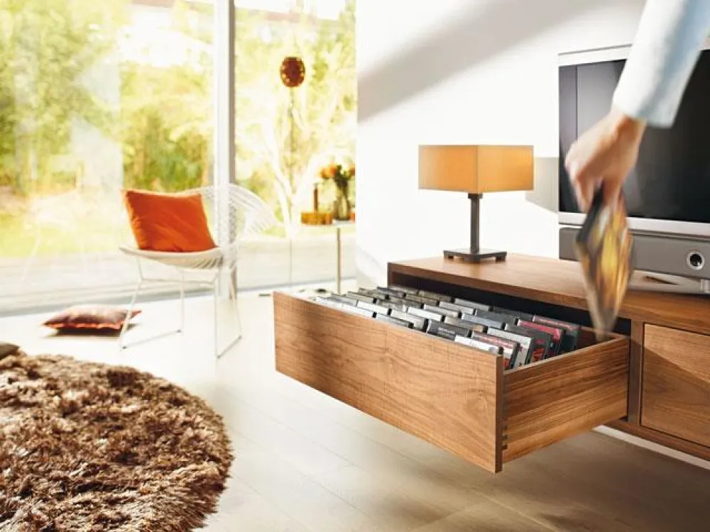 Geleider (verdekt) houten laden